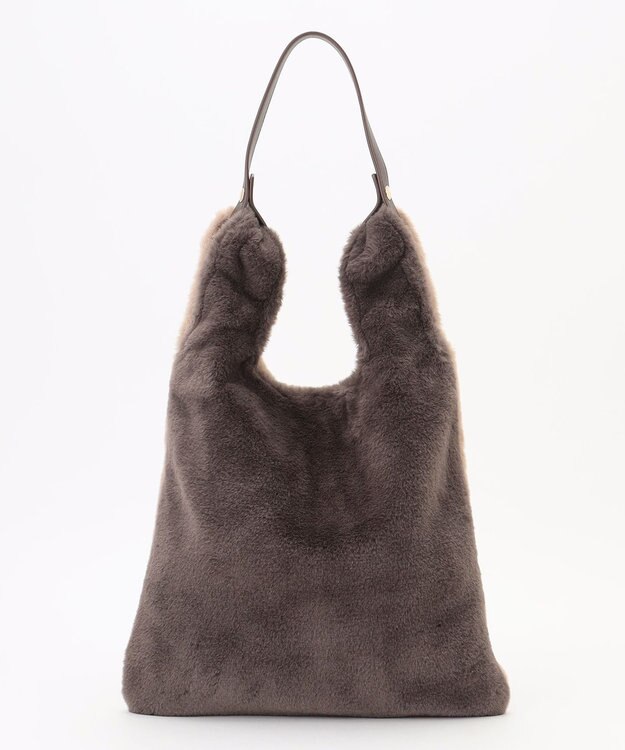 ANY 2WAYバイカラーファーバッグ ブラウン