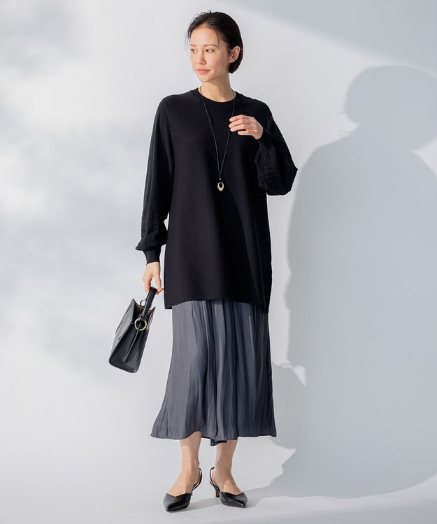 自由区 【WEB限定/洗える】ツイルギャザーパンツ グレー系