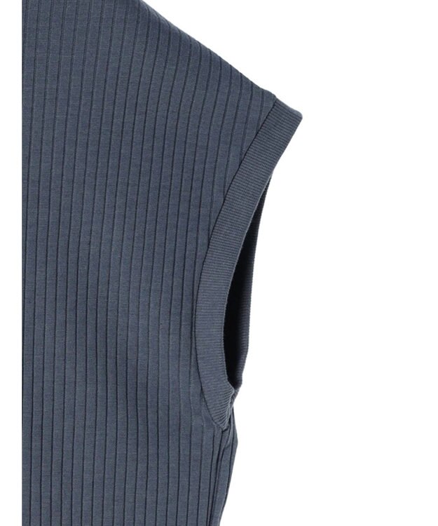 earth music&ecology フレンチスリーブリブプルオーバー Blue