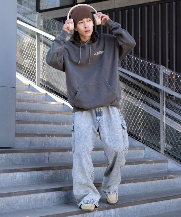 WEGO ピグメントグラフィックプルパーカー 柄2