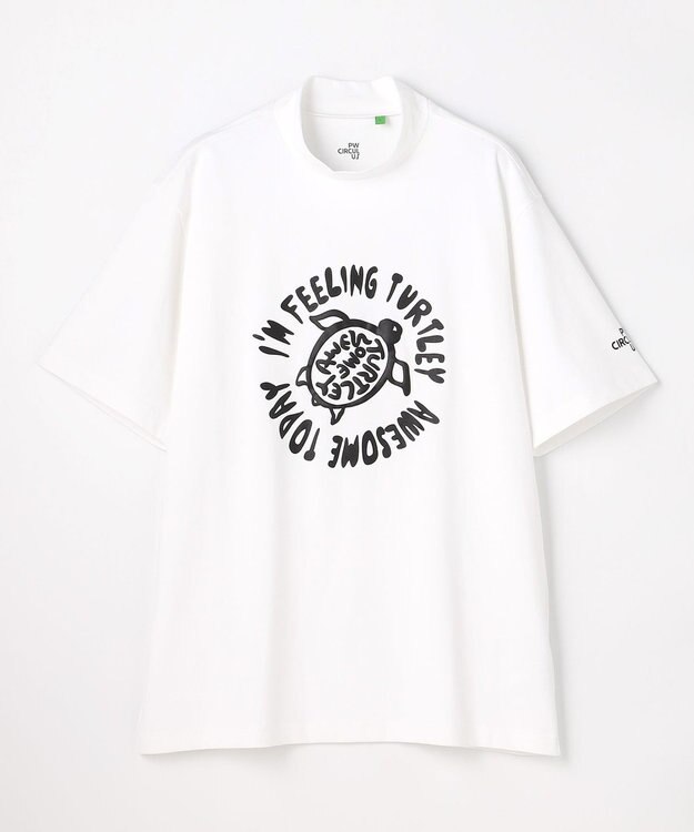 PW CIRCULUS 【MEN】POP＆WIT グラフィックモックネックT ゴルフ ホワイト系1