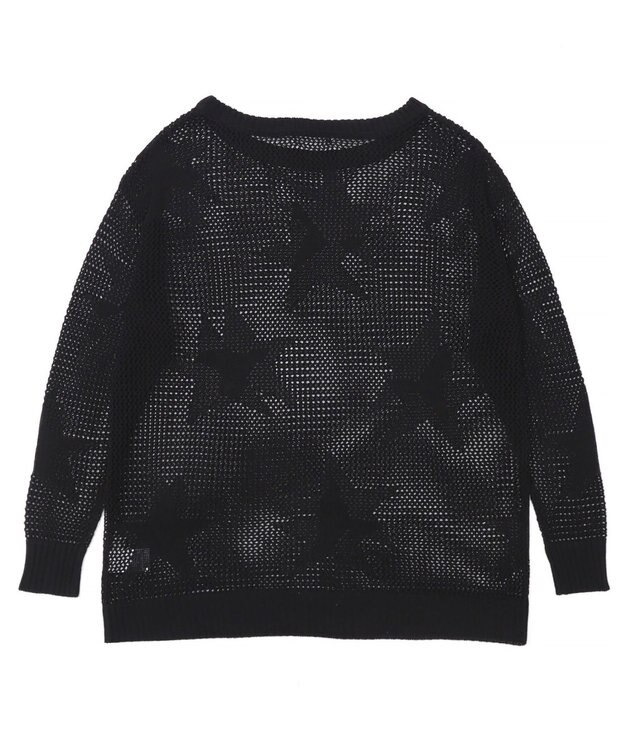 WEGO スターメッシュBIGニット ブラック