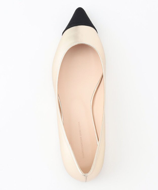 23区 【APPLAUDIR】バイカラーフラットパンプス ゴールド系