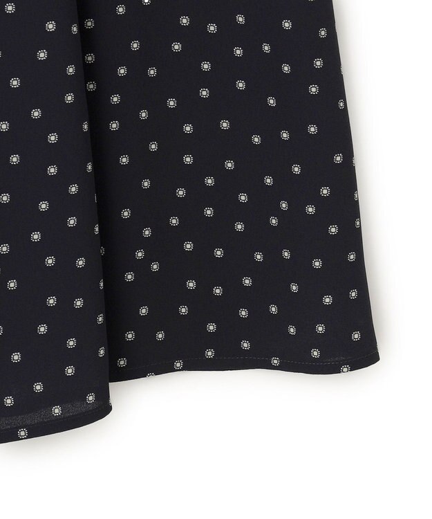 23区 【洗える】バックサテンアムンゼン タイプリント ワンピース ネイビープリント