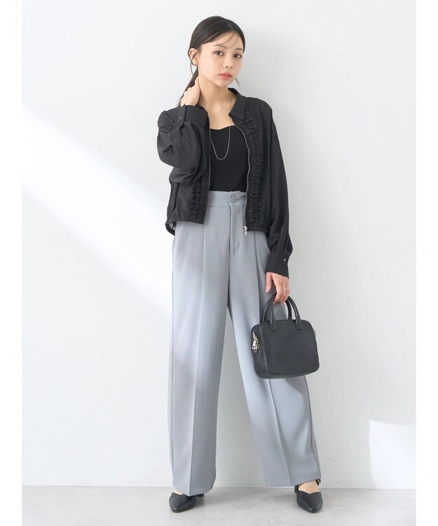 earth music&ecology フリルシャツ Black