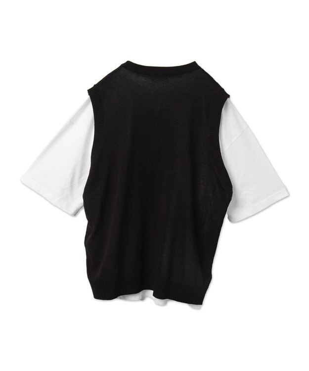 WEGO 【ユニセックス着用ITEM/2点セット】アンサンブルゲームロゴニットベスト ブラック