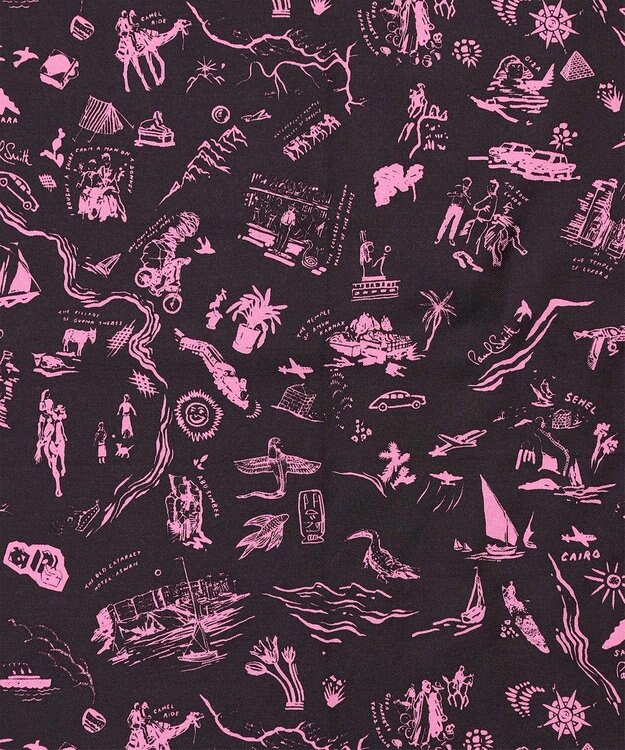 Paul Smith Travel Stories シルクスカーフ ブラック