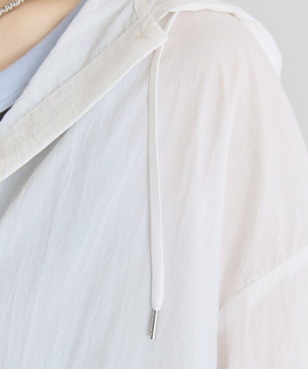 AMERICAN HOLIC ナイロンフーディーシャツ Off White