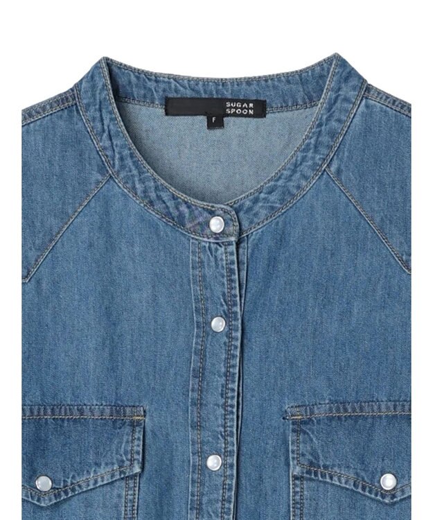 Green Parks ・ＳＵＧＡＲ　ＳＰＯＯＮ　デニムウエスタンワンピース Light Indigo