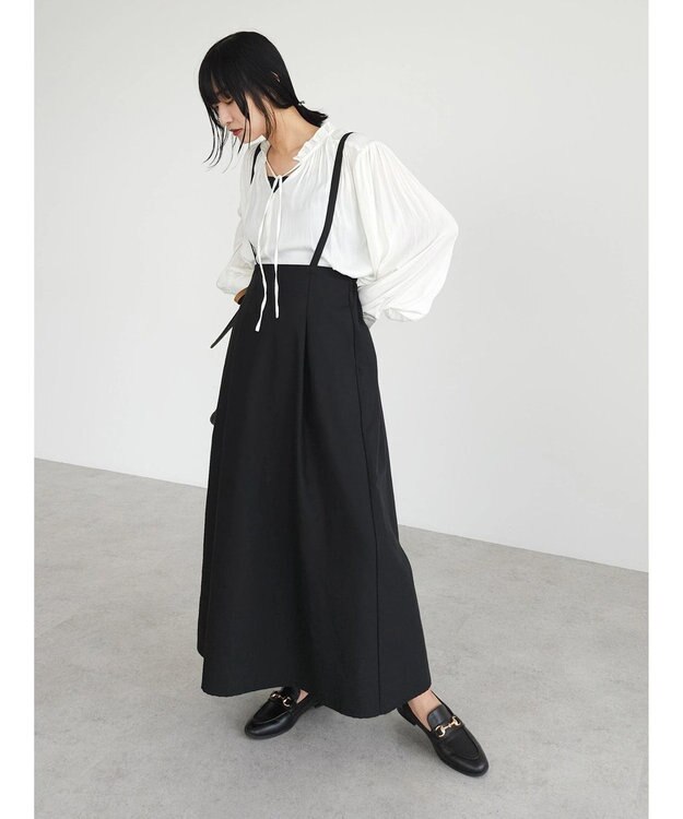 Green Parks サス付きスカート Black