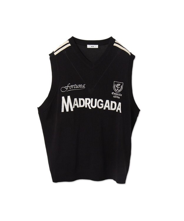 WEGO 【ユニセックス着用ITEM/2点セット】アンサンブルゲームロゴニットベスト ブラック