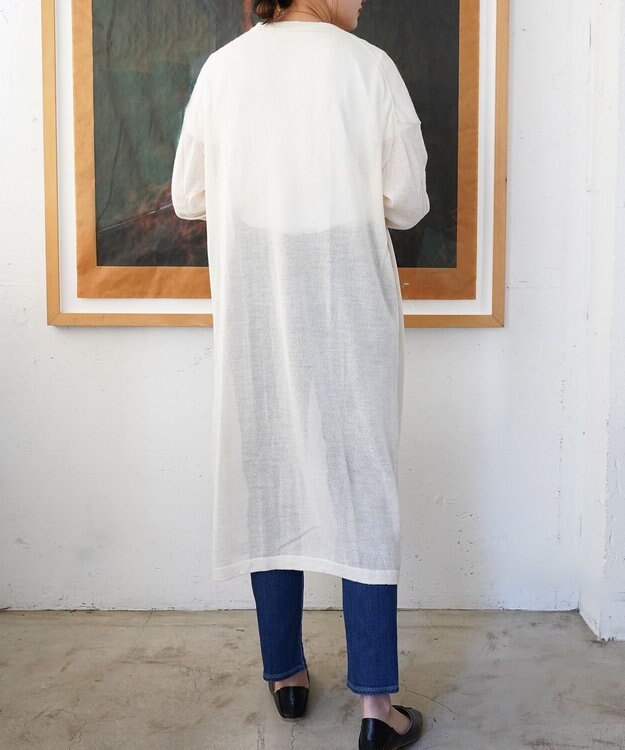 TOQUE 〈大草直子さんアドバイザー〉アルパカシルクニット ロングカーディガン オフホワイト