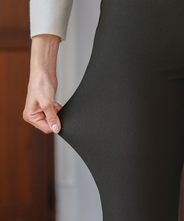 Tiaclasse 【日本製・洗える・ストレッチ】寒がりさん必見♪ほっこり暖かな裏起毛パンツ チャコールグレー