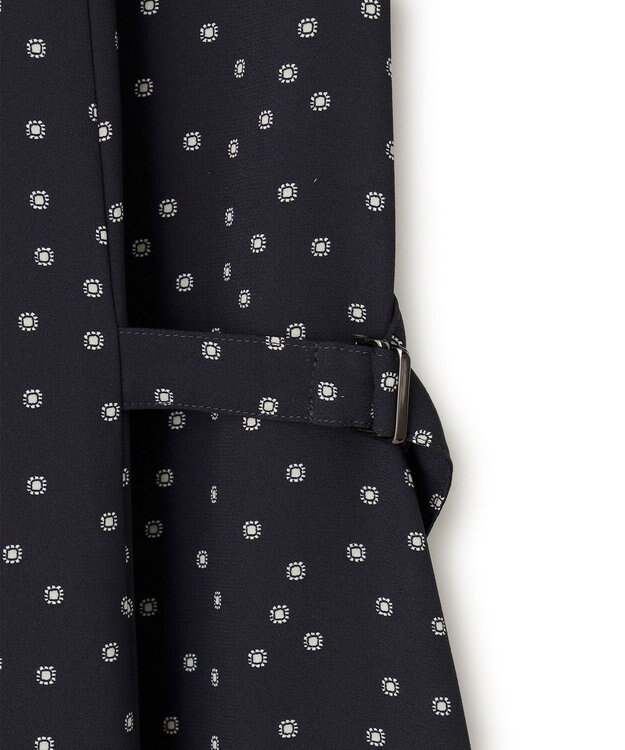 23区 【洗える】バックサテンアムンゼン タイプリント ワンピース ネイビープリント