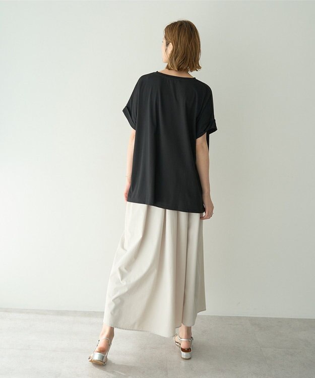 YECCA VECCA 裾ドロストデザインロゴTee Black