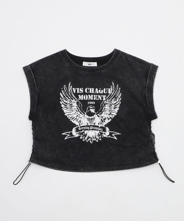 WEGO グラフィックノースリーブサイドドロストショートT 柄2