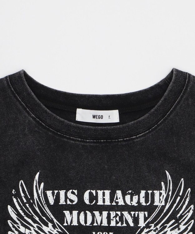 WEGO グラフィックノースリーブサイドドロストショートT 柄2