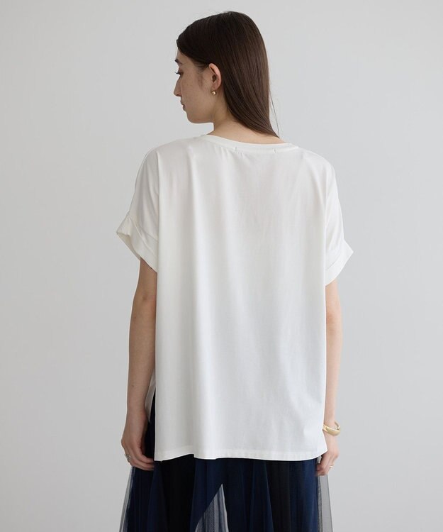 YECCA VECCA 裾ドロストデザインロゴTee Off White