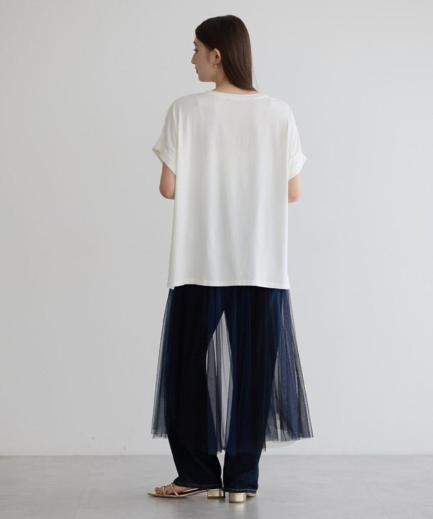 YECCA VECCA 裾ドロストデザインロゴTee Off White