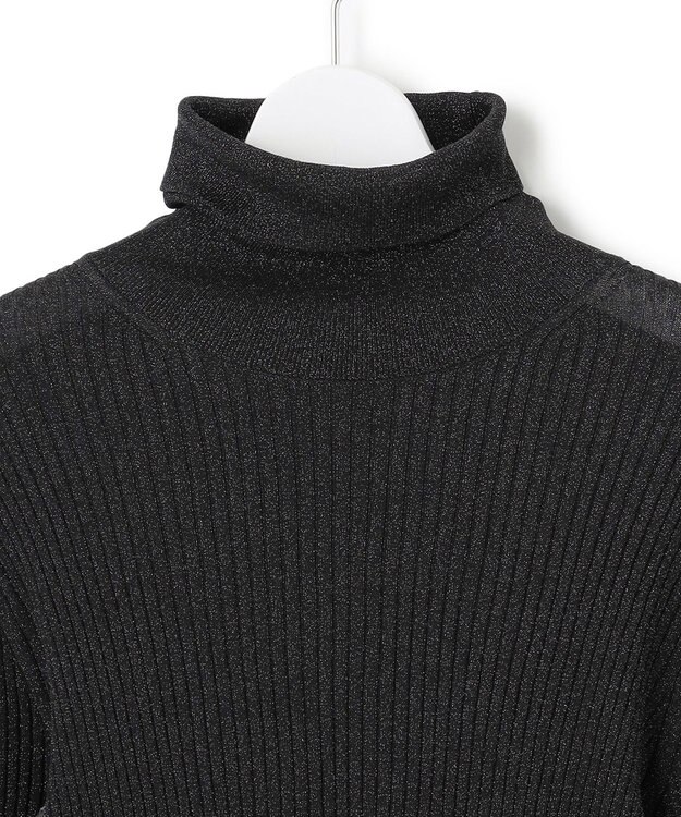 23区 【洗える】シアーラメタートル ニット ブラック系