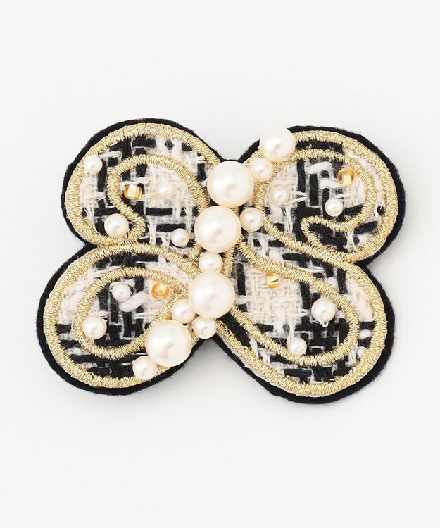 ANY SIS 【25周年記念】オリジナルツイード ブローチ モノトーン千鳥