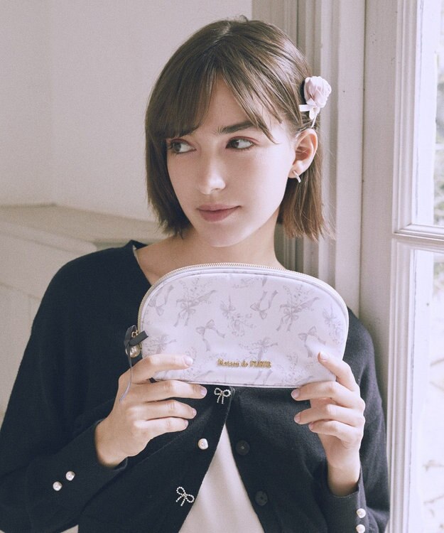 Maison de FLEUR すずらんプリントロングポーチ Black