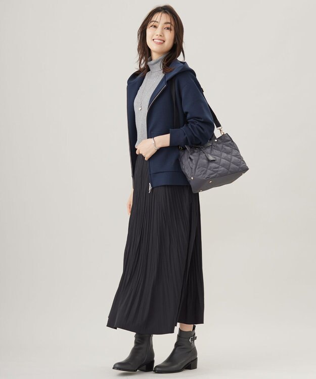 J.PRESS LADIES 【2way・撥水】ボンディングキルト トート バッグ グレー系