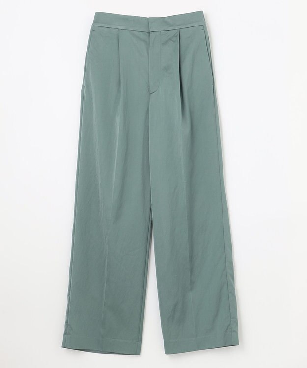 NAVE 【ReNAVE 洗える】グロスサテン パンツ スモーキーグリーン系