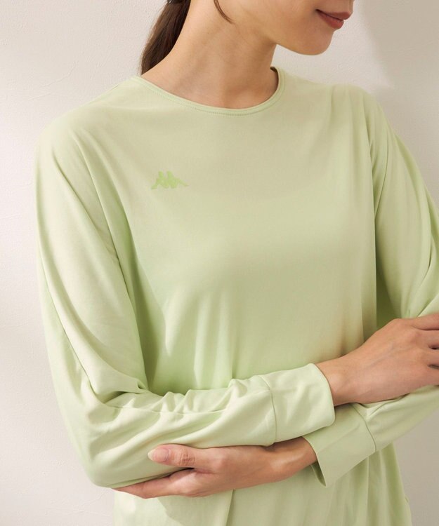 OP／FILA 【Kappa】フィットネスウェア 上下セット 長袖Ｔシャツ＋ロングパンツ ライトグリーン