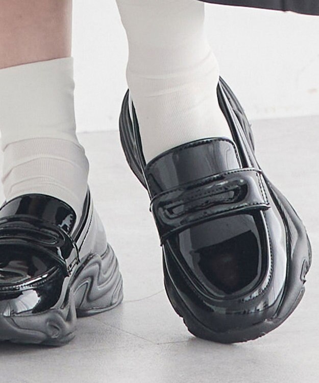 earth music&ecology 【軽量/厚底】スニーカーローファー Black