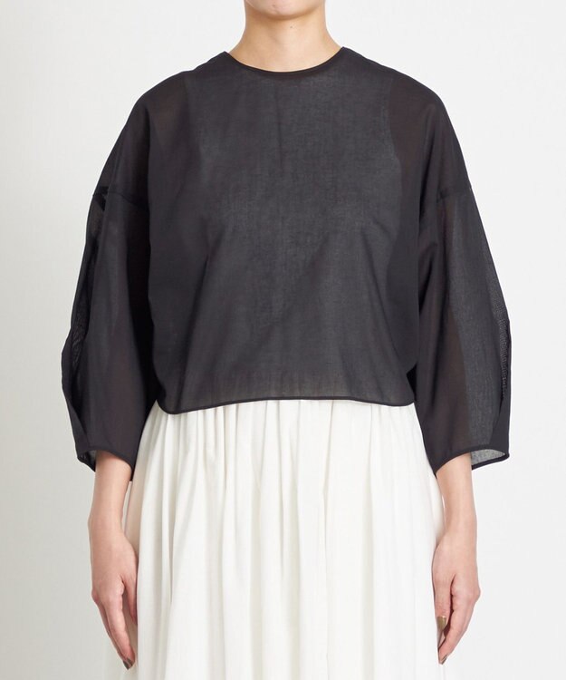 NAVE 【Nave 　洗える】マルチウェイシアーブラウス ブラック系