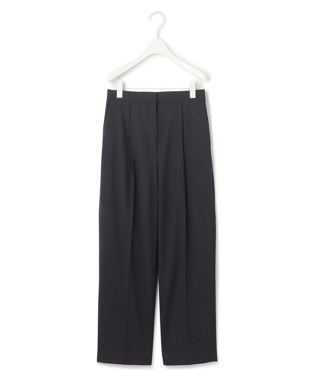 ICB 【洗える】 サマーウールトロ ストレートパンツ ブラック系