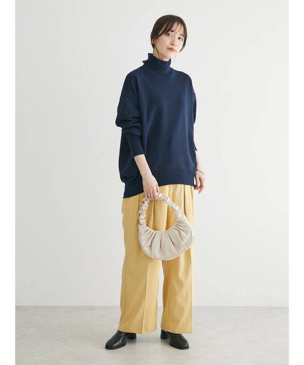 Green Parks もちやわ　モックネックプルオーバー Navy