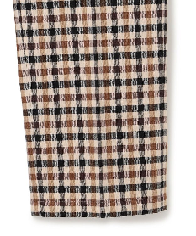 J.PRESS MEN カシミヤタッチワイド イージーチェックパンツ ブラウン系3