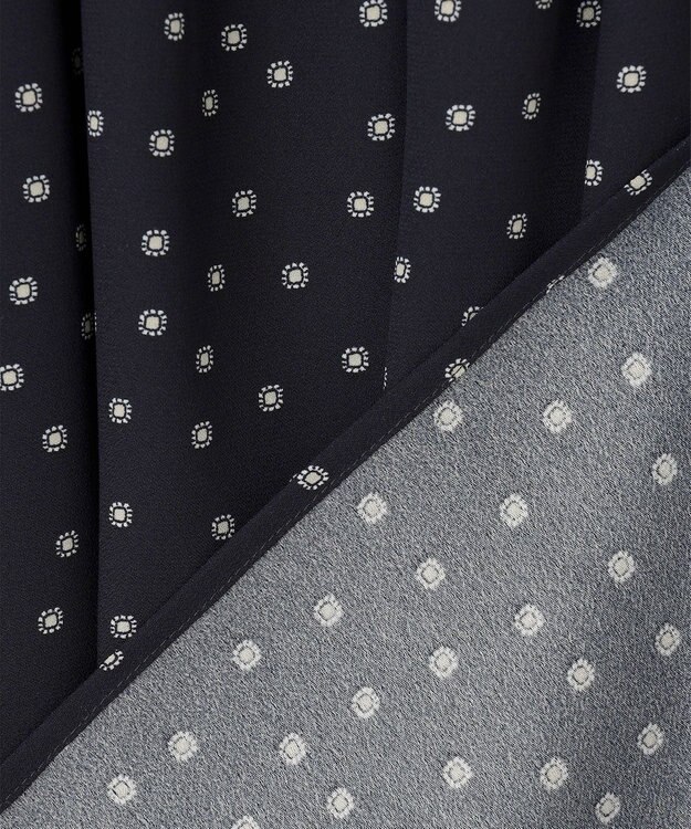 23区 【洗える】バックサテンアムンゼン タイプリント ワンピース ネイビープリント