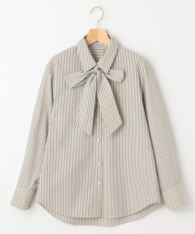 組曲 S 【ボウタイ付き】メッセージシャーティング シャツ アイボリー系1