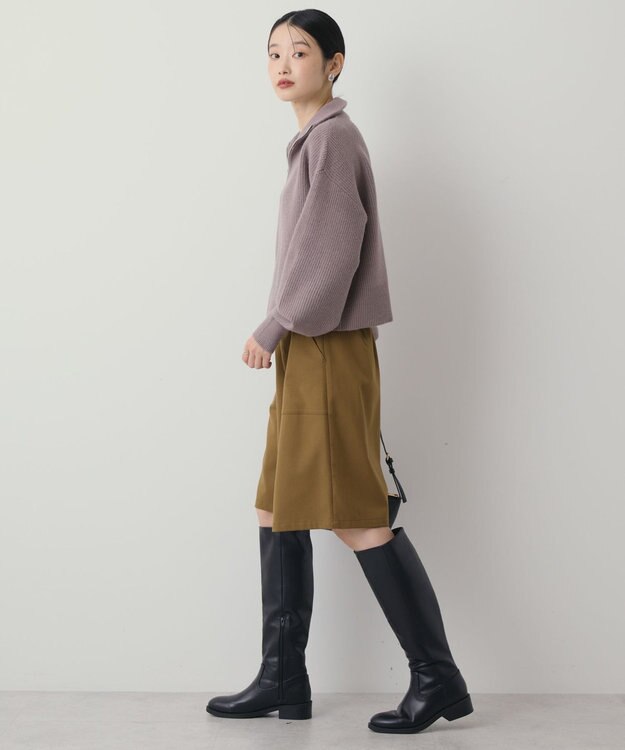 AMERICAN HOLIC ZIPハイネックカーディガン Beige