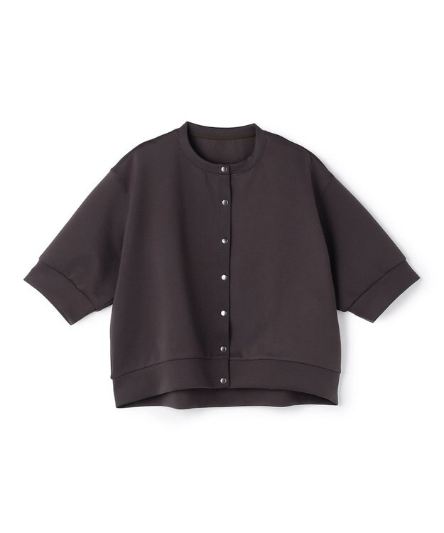 UNFILO 【VERY掲載】BEAUTY FORM JERSEY light スナップカーディガン チャコール