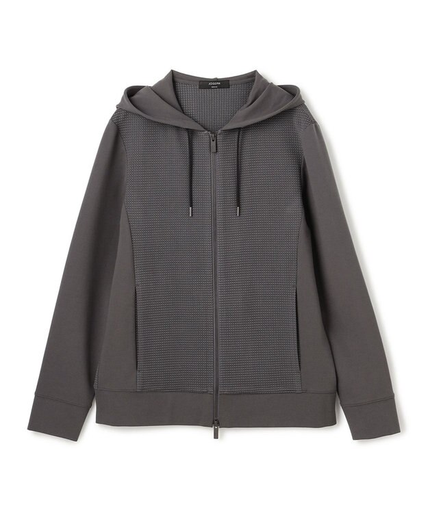 JOSEPH HOMME 【オリジナル素材 】ライトタックジャージー   ジップアップフーディー グレー系