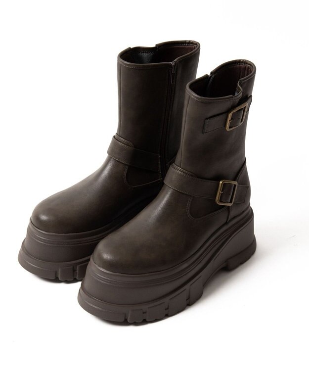 WEGO 厚底ボリュームエンジニアブーツ ブラウン