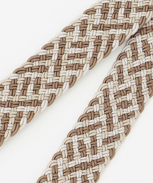 JOSEPH ABBOUD 【キングサイズ・伸びる】ライトミックスメッシュベルト アイボリー系