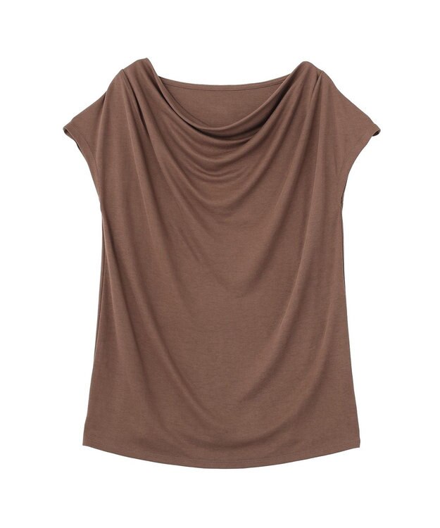 YECCA VECCA 【接触冷感】ドレープカットトップス Brown
