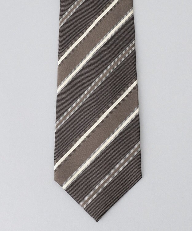 GOTAIRIKU GOTAIRIKU別注【日本製】シルク ネクタイ_ストライプ ブラウン系1