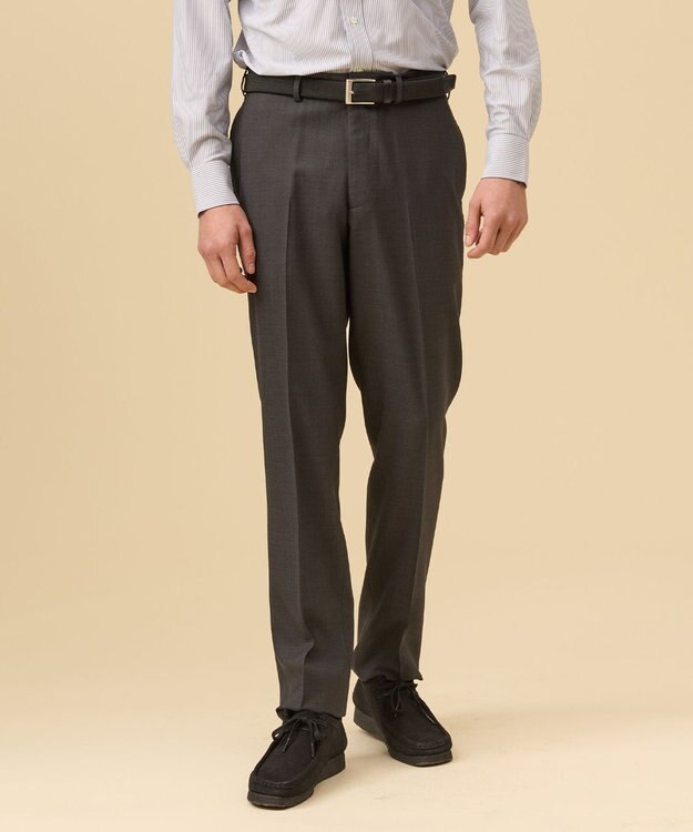 J.PRESS MEN 【洗える / 高通気性 / ストレッチ性 / 防シワ】バーズアイスラックス / ノータック グレー系