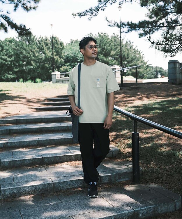 SHARE PARK MENS 【UVカット・吸水速乾・ストレッチ・軽量 】ポケットロゴTシャツ（L・XLサイズ） 黄緑系