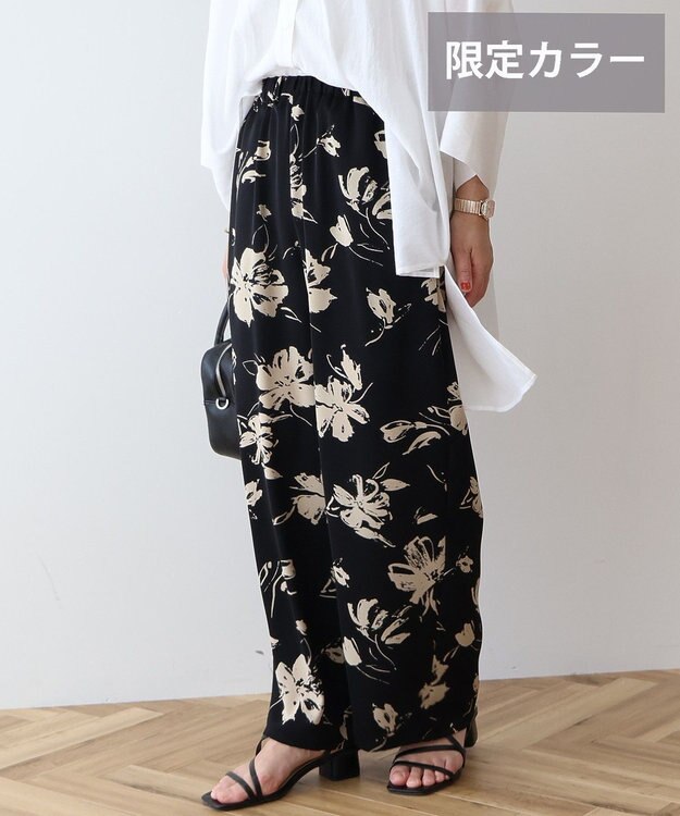 AMERICAN HOLIC アソートギャザー柄パンツ【WEB限定カラー・サイズ有り】 Flower Black