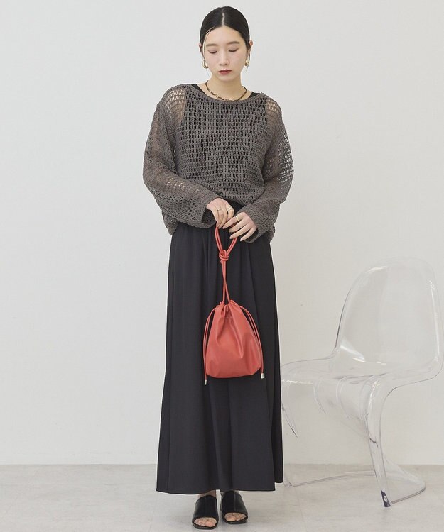 AMERICAN HOLIC 【選べる丈】ギャザースカーチョ【WEB限定カラー有り】 Black