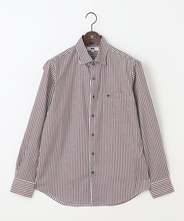 JOSEPH ABBOUD スト レッチストライプシャツ ワイン系1