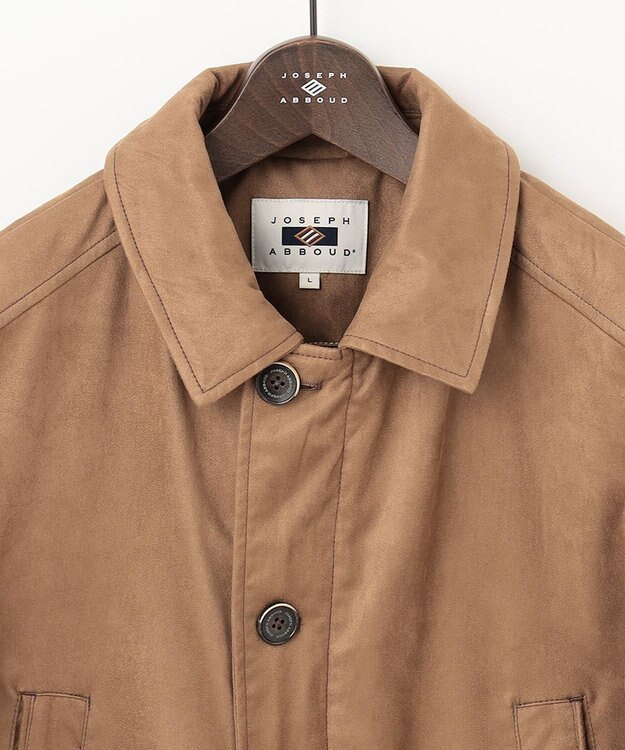 JOSEPH ABBOUD 【キルトレスダウン】ナチュラルダイスウェード ダウンコート キャメル系