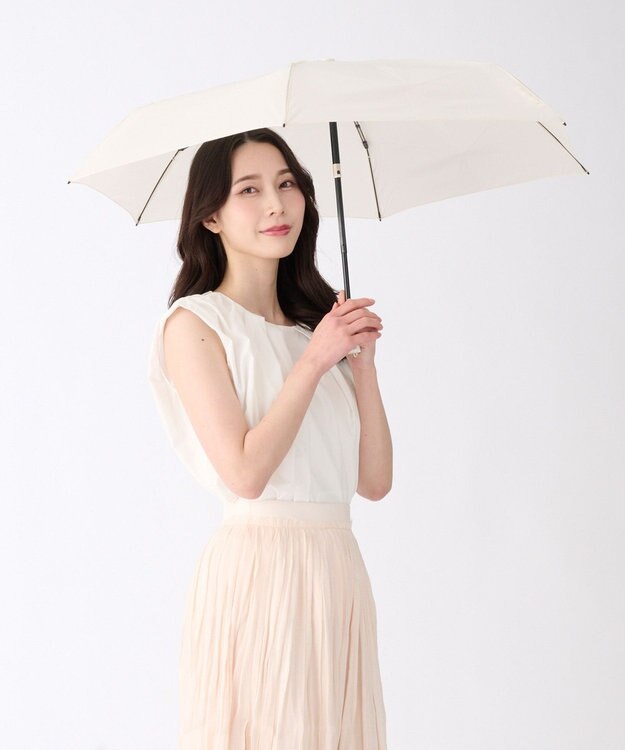 MOONBAT 【3秒でたためる傘/自動開閉】urawaza 小町(ウラワザ コマチ)  折りたたみ傘 無地 コンパクト 50cm オフホワイト